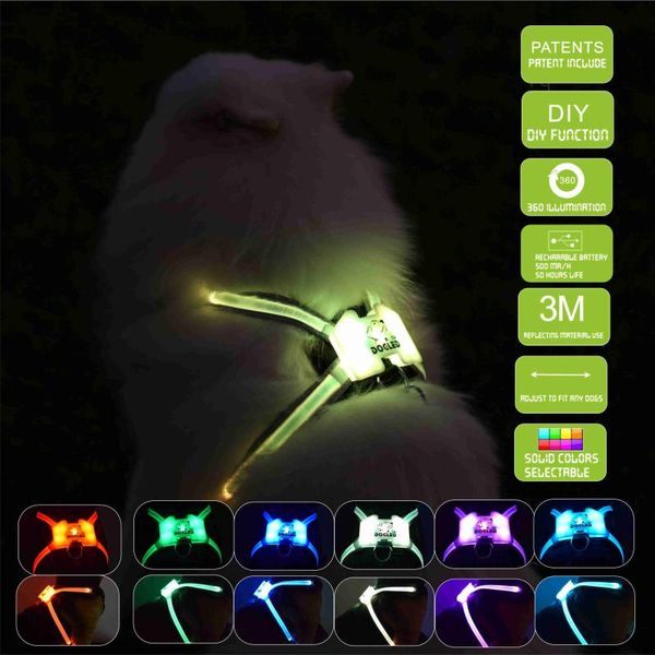 

dog pet harness led accessories for large reflective dogs collars & leashes