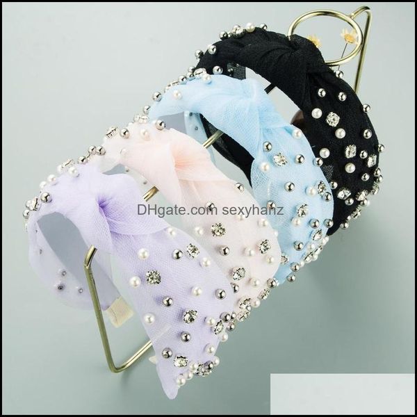 

hair clips & barrettes jewelry style sweet headband, simple pearl, solid color cross-knot ladies aessories, gift drop delivery 2021 fb4sv, Golden;silver