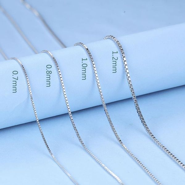 

chains wholesale 925 sterling silver 1.2mm box chain necklace for women girls kids children 40cm-60cm,fashion jewelry gold /