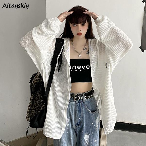 

women's jackets oversize women loose fashion hooded outwear ladies breathable sun protection all-match daily basic coats spring summer, Black;brown