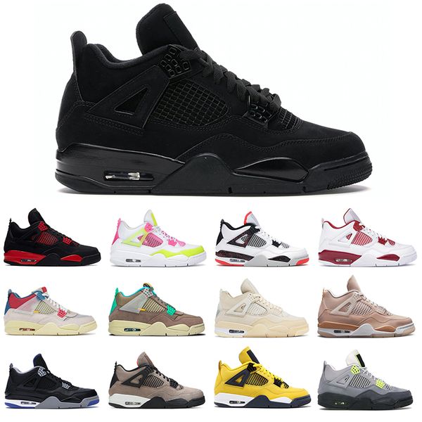 

men women basketball shoes jumpman 4 4s black cat toro bravo taupe haze white oreo sport sneakers mens trainer