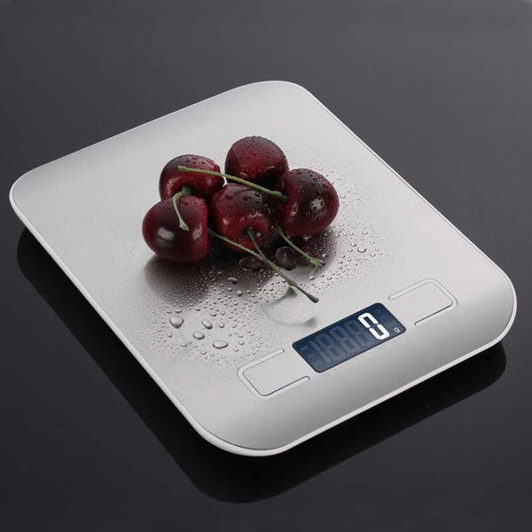 Bilancia da cucina per uso domestico 5Kg / 10kg 1g Bilance postali dietetiche per alimenti bilancia Strumento di misurazione Bilancia elettronica digitale LCD sottile 210927