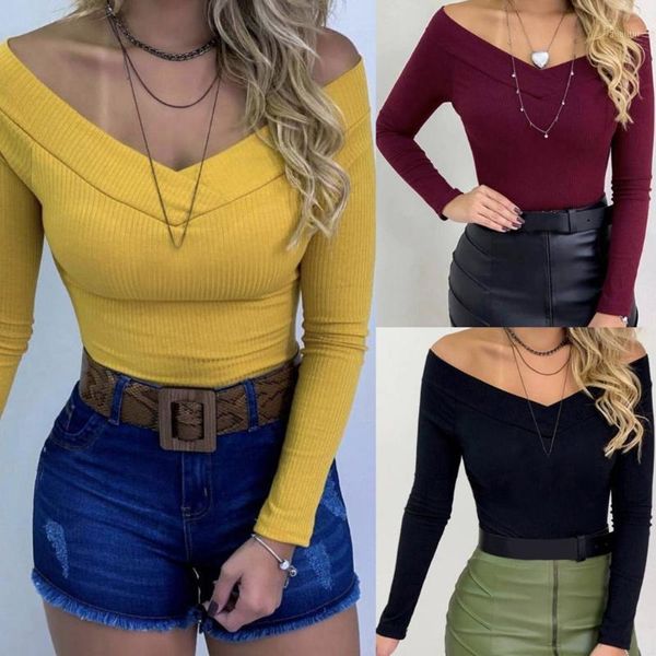 

women's sweaters women solid long sleeve slim fit cropped v-neck pullovers knitted sweater autumn, White;black