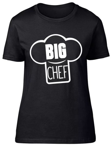 

big chef womens ladies t-shirt, White;black
