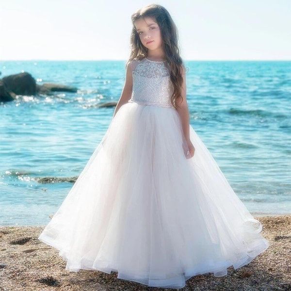 

girl's dresses flower girl dress princess pageant wedding lace applique sleeveless tulle party birthday holy communion, Red;yellow
