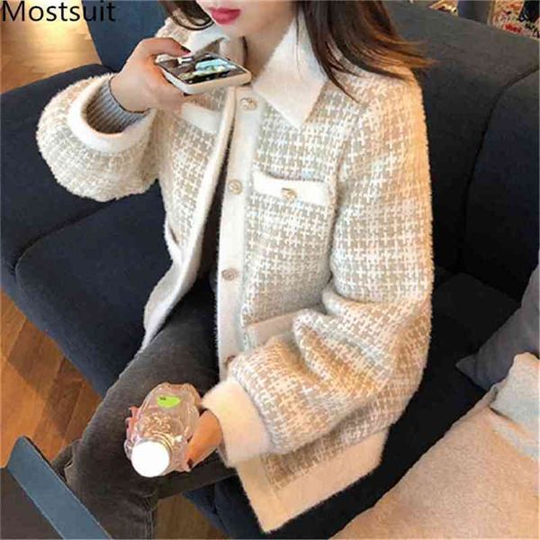 

winter thicken korean ladies coats jackets women long sleeve turn-down collar single breasted vintage fashion 210513, Black;brown