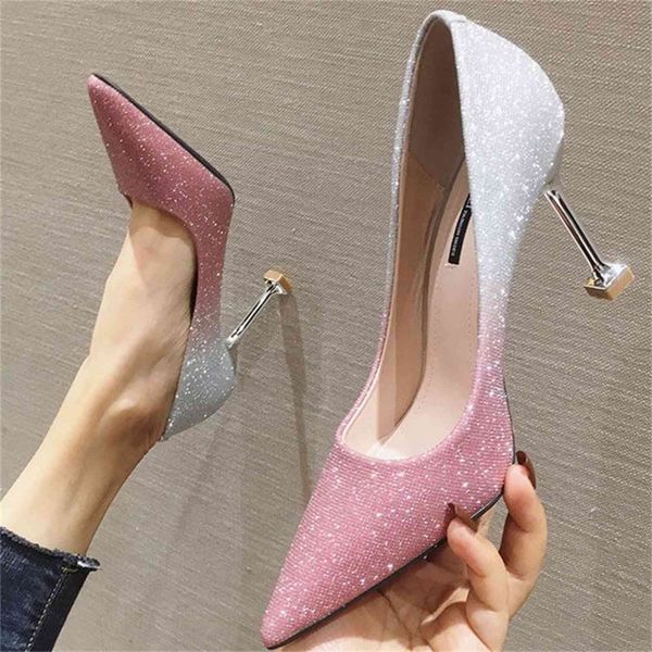 

dress shoes fashion brand modern evening wedding women female pointed toe high heels office ladies pumps bombas gi9z, Black