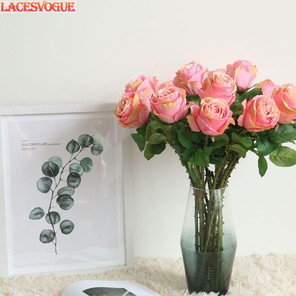 

artificial flowers rose flores autumn decoration pompom fake plants weeding for weddings decorative & wreaths