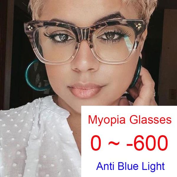 

sunglasses vintage myopia women's glasses with degree 0 ~ -6.0 blue light blocking computer eyeglasses vision correction female eye, White;black
