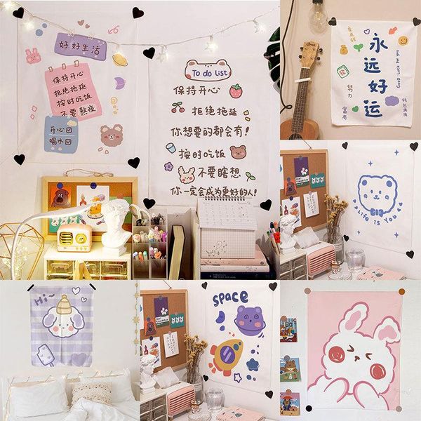 

tapestries nordic style wall decoration cute cartoon cyber celebrity series hanging cloth dormitory room layout desktop