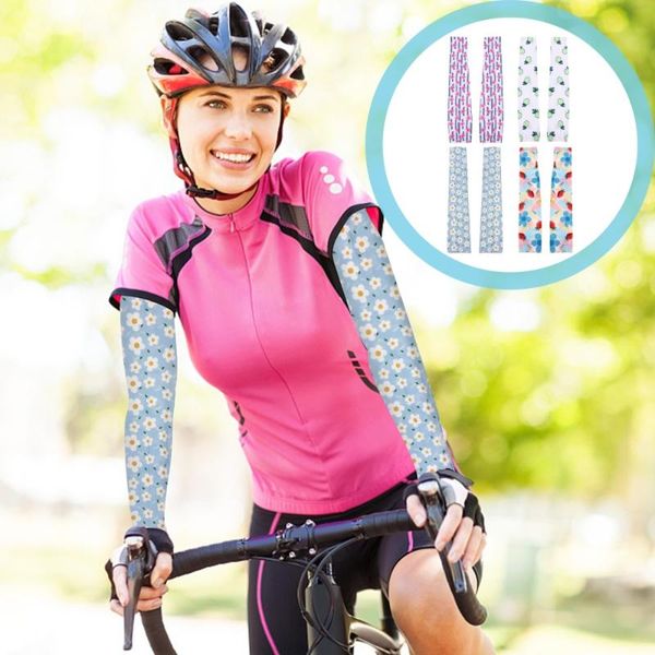 

elbow & knee pads 4 pairs summer cooling sleeves sun protection uv arm, Black;gray