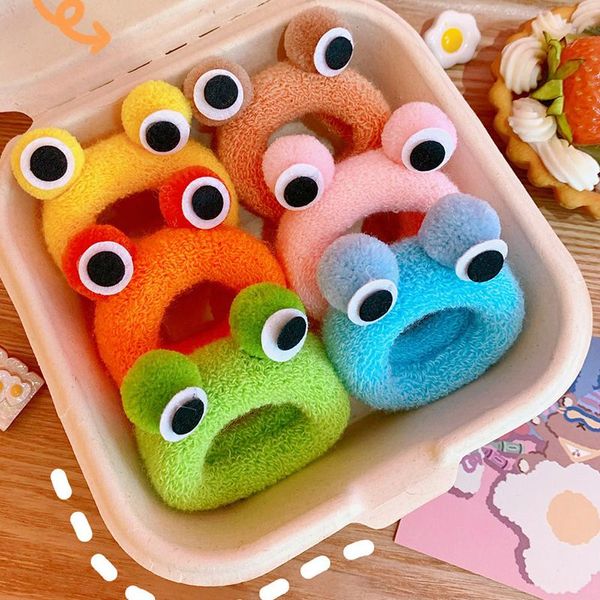 

hair clips & barrettes korean version of ins cute plush rope female personality frog ring fresh japanese girl headdress rubber band, Golden;silver