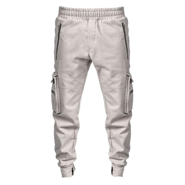 

men's pants spring autumn high street fashion cargo men hip hop harem multi pockets jogger sweatpants male 2021, Black