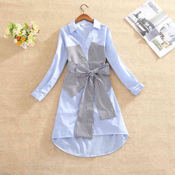 

casual dresses spring bow plaid patchwork fake two pieces shirt woman plus size long sleeve ladies office vestidos qqqq, Black;gray