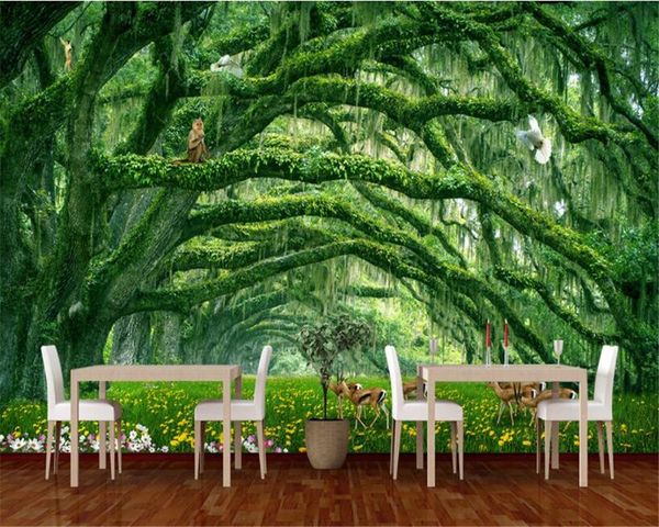 

wallpapers drop custom wallpaper murals nature landscape forest park woods background wall paper home decor behang