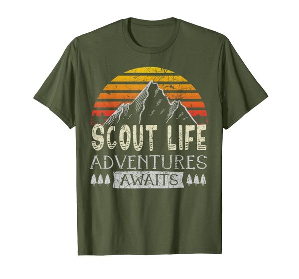 

Scout Life Adventures Awaits Scouting Camping Tshirt gift, Mainly pictures
