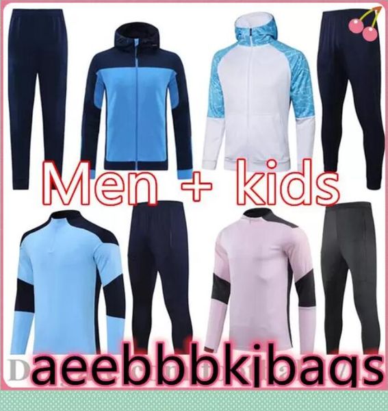 

20 21 mens training suit survetement football tracksuit sweater 2021 kun aguero de bruyne mahrez soccer jacket jogging chandal futbol citydh, Black