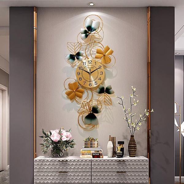 

nordic large wall clock luxury modern design living room metal silent simple horloge home decor my melody clocks