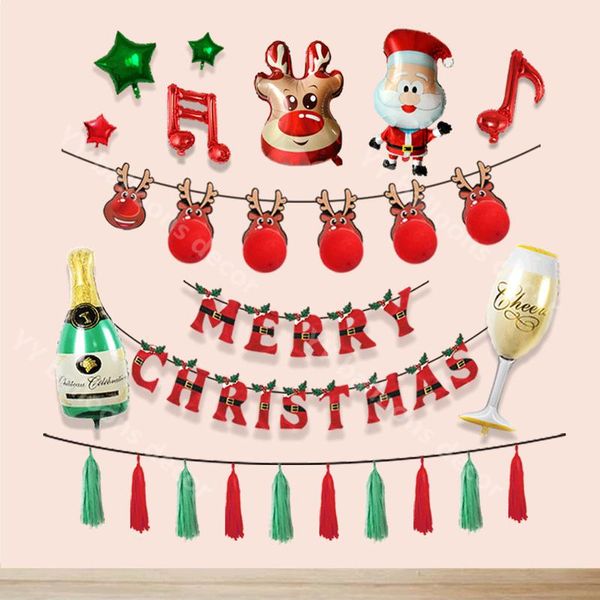 

party decoration 2021 christmas balloon set combination red nose elk el window garland arch kit