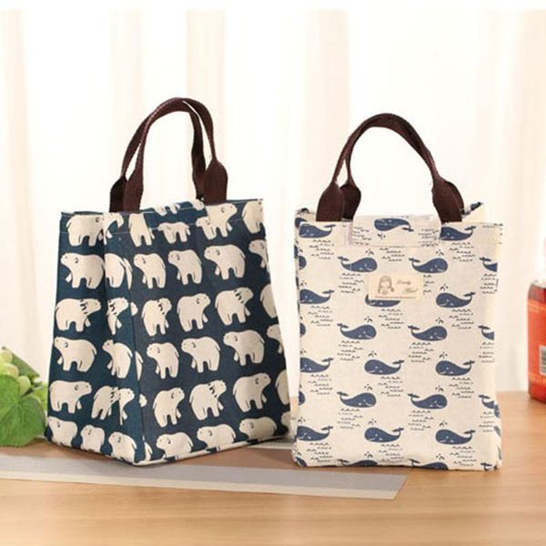 

storage bags fashion waterproof lunch bag portable thermal insulated box lady carry picnic food tote