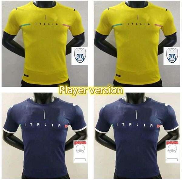 

player version 2021 2022 italy soccer jerseys verratti immobile bonucci belotti 21 22 insigne romagnoli el shaarawy jorginho home kjhgn, Black;yellow