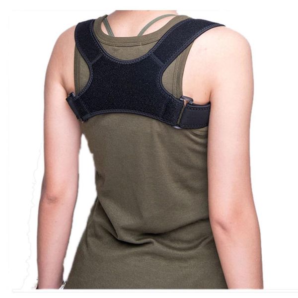

adjustable adults kids sports posture corrector back support corset belt straightener brace shoulder, Black;blue