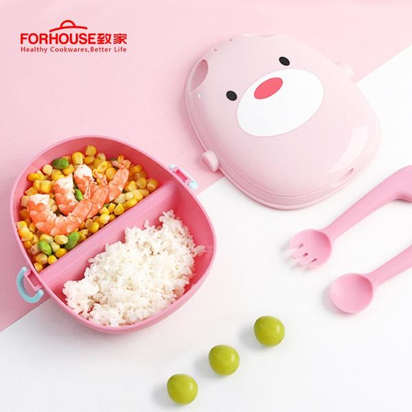 

dinnerware sets child lunch box cute cartoon microwavable bento leak-proof portable container storage for kids