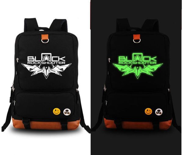 

backpack black rock shooter shoulder school messenger luminous bag