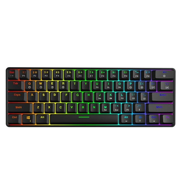 

keyboards gk61 swappable 60% rgb keyboard customized kit pcb mounting plate case gamer mechanical feeling gaming