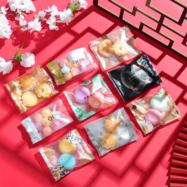 

gift wrap 100pcs gifts egg yolk puff cookie baking dessert pocket diy mooncake packaging flat mouth bag storage contains