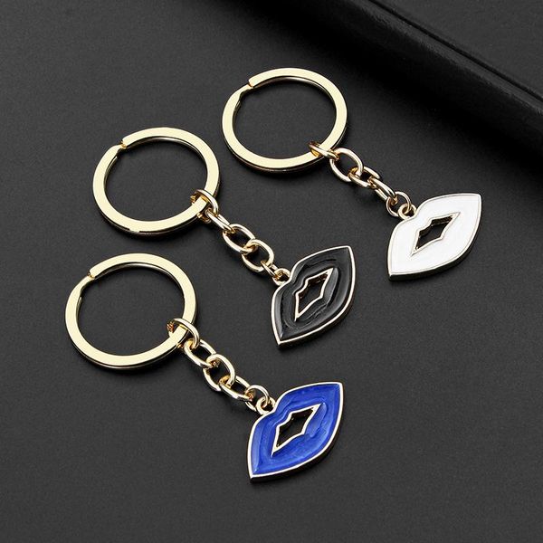 

keychains car keychain lip key chain keyring creative holder metal ring auto accessories, Silver