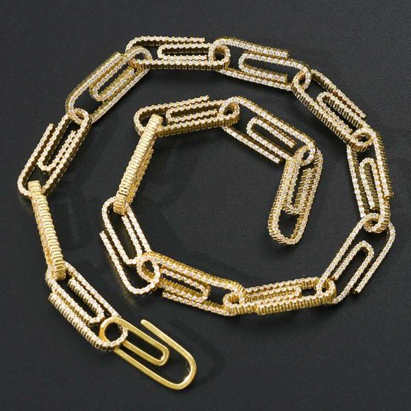 

chains hip hop chain zircon necklace cz pins link for couple jewelry, Silver