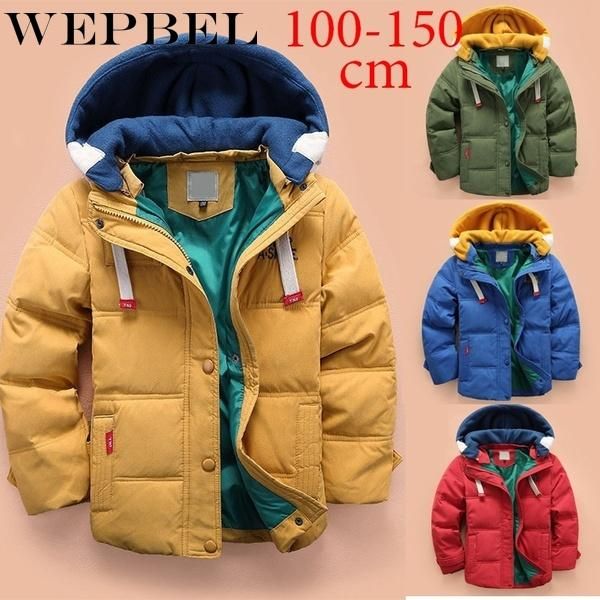 

winter warm jackets boys hooded down jacket children's coat, Blue;gray