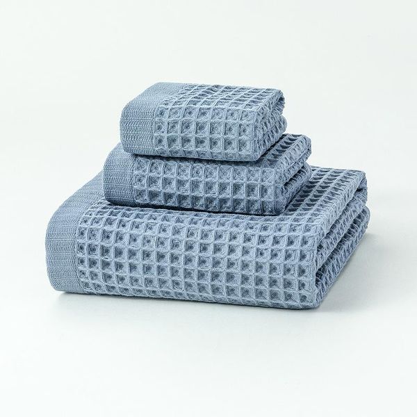 

towel waffle bath three-piece set, absorbent, breathable, fluffy, soft gift