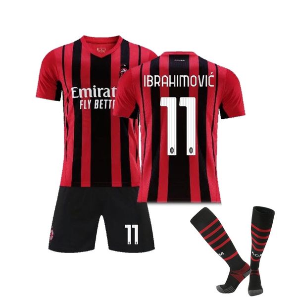 

ac milan jersey home 2122 new no. 11 ibrahimovic children's suit match football shirt team kit, Gray