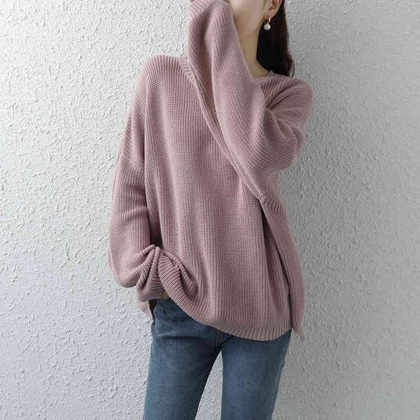 

women's sweaters female sweater 2021 spring female pure cotton around the casual neck plus superior size color oversize mesh, White;black