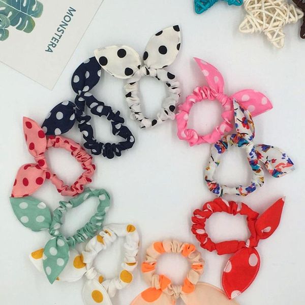 

hair accessories 10pcs children elastic band cute polka bow ears headband girl ring scrunchie kids ponytail holder