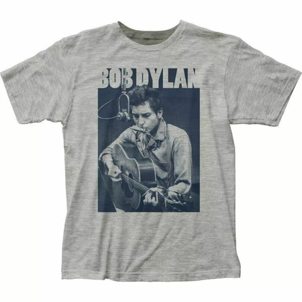 

bob dylan harmonica t shirt mens licensed rock n roll music classic tee new grey, White;black