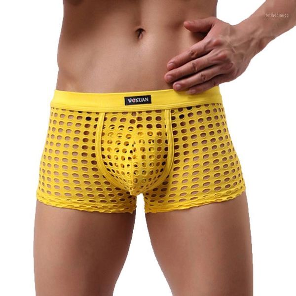 

underpants brand men underwear thin boxer shorts large mesh u convex full transparent exotic cuecas gay panties, Black;white
