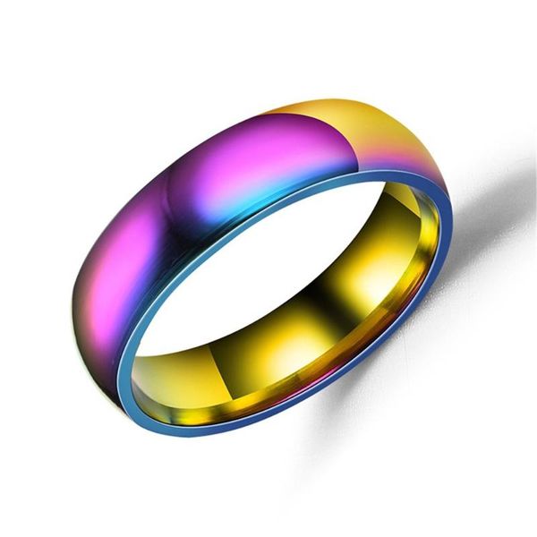 

titanium steel colorful smooth rings quanlity punk 2/4/6mm vintage couple for men women lovers simple classic jewelry wedding, Slivery;golden