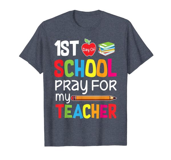 

funny first day of school pray for my teacher t-shirt., White;black