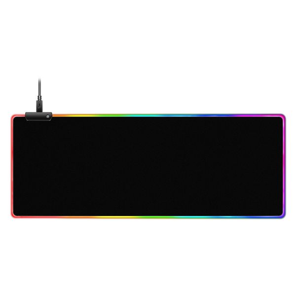 

rgb soft gaming mouse pad large , oversized glowing led extended mousepad ,non-slip rubber base computer keyboard pad mat