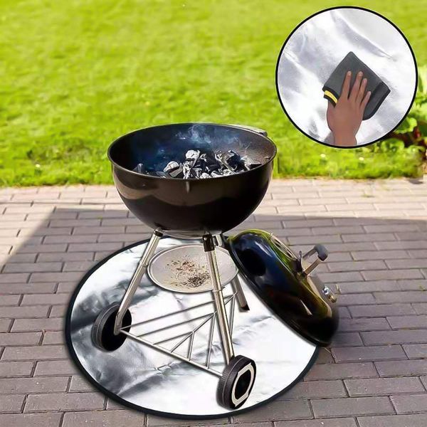 

tools & accessories fire pit mat under grill pad bbq fireproof deck defender round for floor patio lawn outdoor camping protective