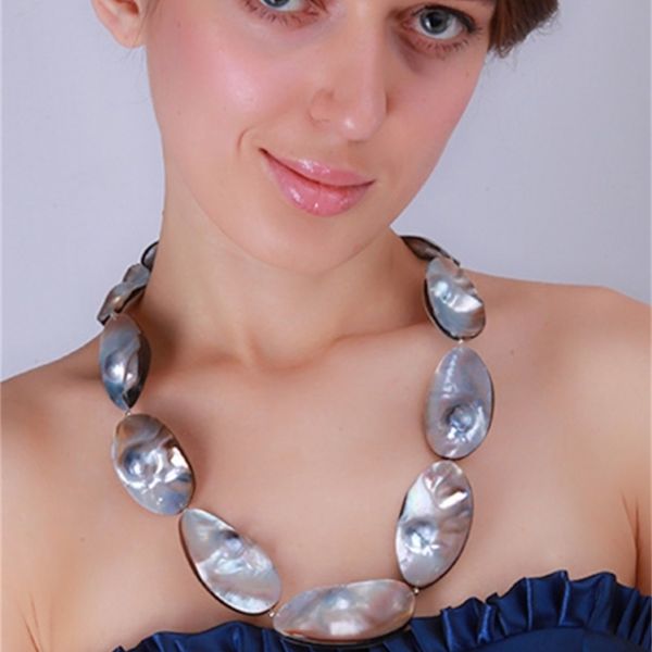 Sonderangebot Direkt ing Frauen Collares Maxi Collier Exotische Barock Natürliche Südsee Mabe Perle Halskette