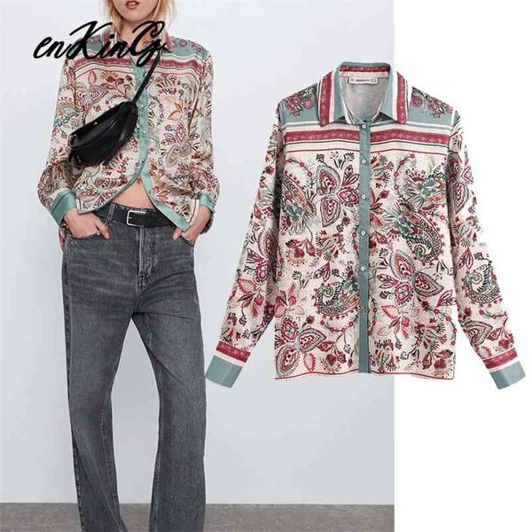 

england court vintage floral printing paisley blouse women blusas mujer de moda kimono shirt womens za 210628, White