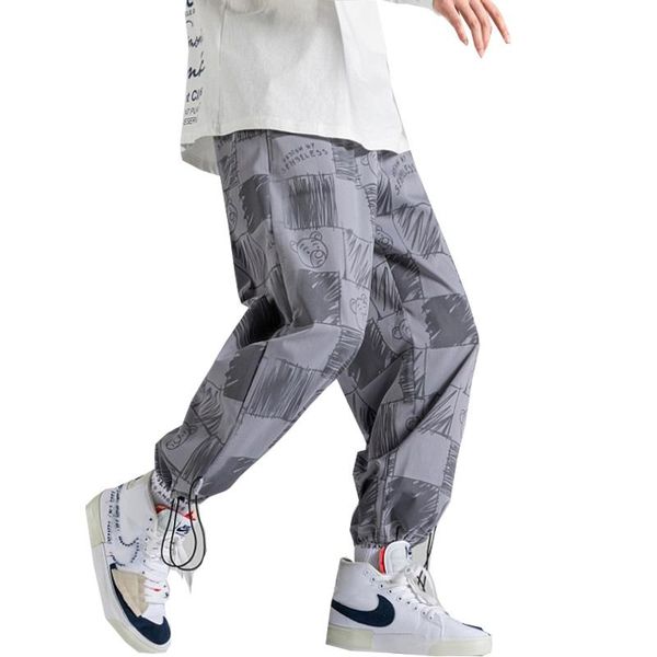 

men's pants streetwear hip hop joggers men loose harem ankle length trousers sport casual sweatpants fashion harajuku, Black
