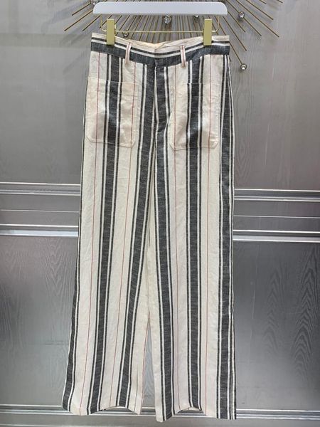 

women's pants & capris 2021 ladies fashion loose black and white vertical stripes wide leg 0113, Black;white
