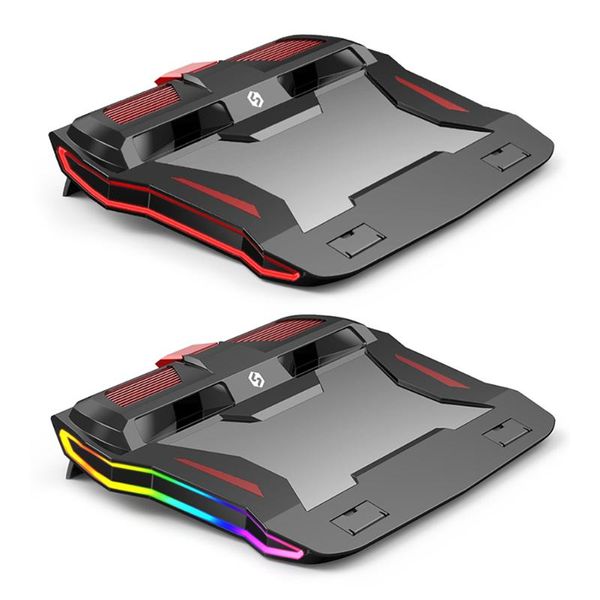 

gaming lapcooler support stand wind adjustable rgb red lighting notebook pc cooling fan pad universal for 18 inch pads