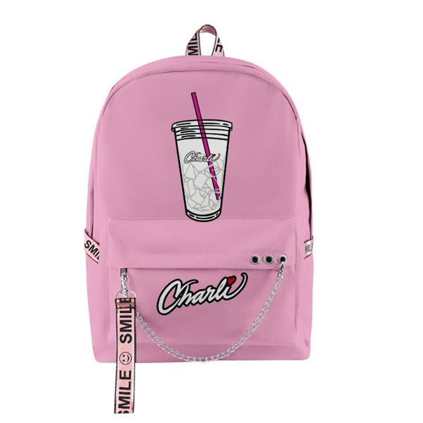 

backpack harajuku shoulder backpacks students school bag charli damelio 3d oxford waterproof boys girls multifunction travel