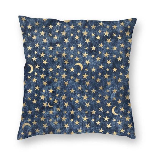

cushion/decorative pillow celestial gold velvet star pattern cushion cover 3d print space universe galaxy throw case for car pillowcase deco